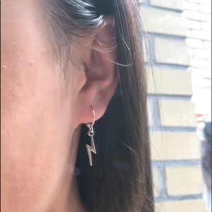 Silver Lightning Bolt Earrings